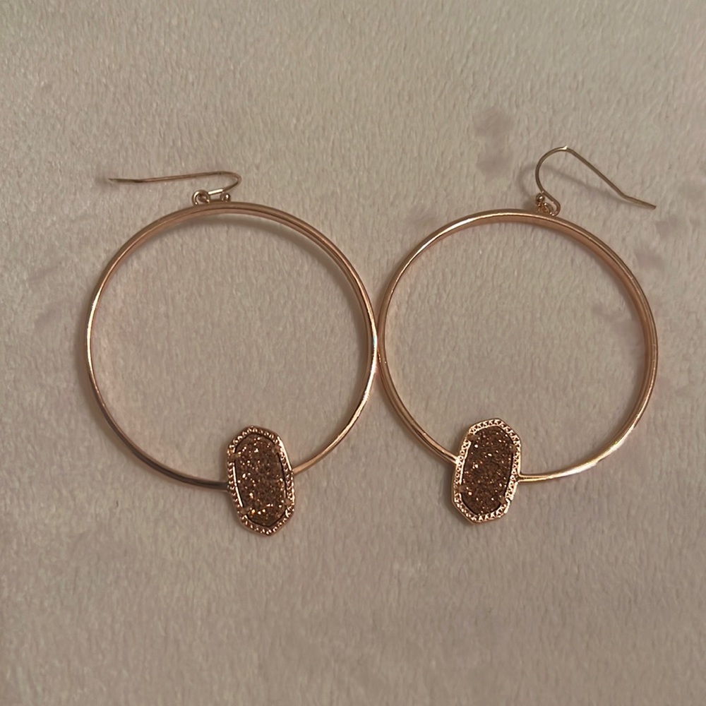 Kendra Scott Elora Rose Gold Rose Gold Drusy Earrings